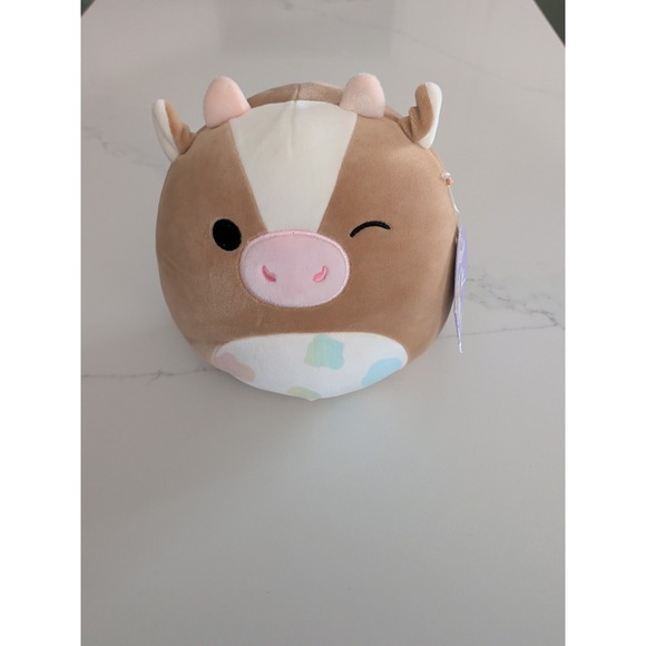 Squishmallows Other - Squishmallows 7.5" Griella Brown Rainbow Spot Cow Release 2022 Kellytoy